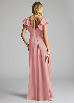 Azazie Bondi Bridesmaid Dresses Powder Pink A-Line Bow Stretch Satin Dress image4