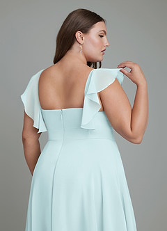 Azazie Leilani Bridesmaid Dresses Mist A-Line Pleated Chiffon Dress image12
