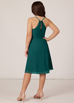 Azazie Doll Junior Peacock A-Line Bow Chiffon Dress image4