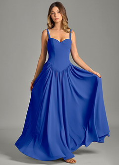 Azazie Evadina Suknie dla druhen Linia A Gorset Szyfon Do ziemi Sukienka image1