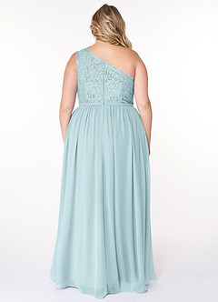 Azazie Demi Bridesmaid Dresses Mist A-Line One Shoulder Chiffon Dress image12