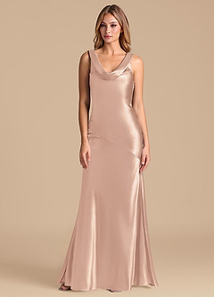 Azazie Rylina Bridesmaid Dresses English Rose Mermaid Metallic Satin Dress image5