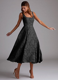 Amalie Black A-line Midi Dress image4