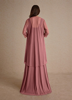 Azazie Clinton Mother of the Bride Dresses Desert Rose A-Line Pleated Mesh Dress image3