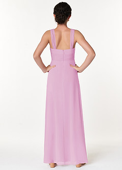 Azazie Sophia Junior Candy Pink A-Line Pleated Chiffon Dress image2