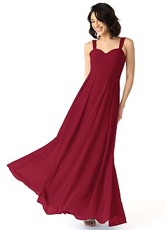 Azazie Simoan Final Sale Burgundy A-Line Sweetheart Neckline Chiffon Dress image1