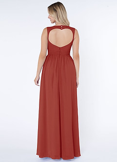 Azazie Raine Final Sale Terracotta A-Line Sweetheart Ruched Chiffon Dress image2