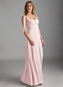 Azazie Lizet Bridesmaid Dresses Blushing Pink A-Line Sweetheart Neckline Chiffon Dress image3