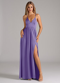 Azazie Aaida Bridesmaid Dresses Tahiti A-Line Corset Stretch Satin Dress image1