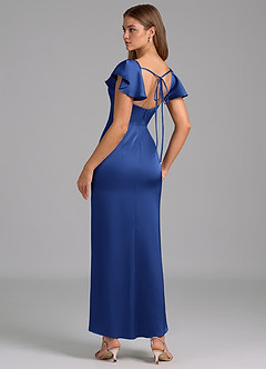 Azazie Demia Bridesmaid Dresses Royal Blue Sheath Sweetheart Neckline Stretch Satin Dress image2
