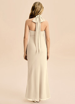 Azazie Velli Junior Vestido Champanhe de Chiffon de sereia com Pescoço alto image2