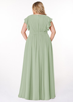 Azazie Daphne Vestidos modestos de dama de honra Vestir Linha A Ruched Comprimento do chão Chiffon image7