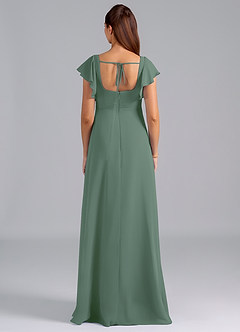 Azazie Bondi Maternity Bridesmaid Dresses A-Line Ruched Chiffon Floor-Length Dress image2