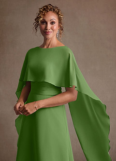 Azazie Marilla Mother of the Bride Dresses Basil A-Line Pleated Chiffon Dress image8