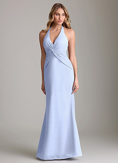 Azazie Valerie Bridesmaid Dresses Ice Mermaid Pleated Chiffon Dress image1