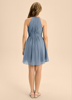 Azazie Bonnie Junior A-Linie Plissee Chiffon Kleid Zwielichtviolett image2