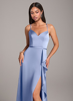 Azazie Naeem Bridesmaid Dresses Ice A-Line Stretch Satin Dress image2