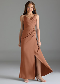 Azazie Maci Junior Klä av Sjöjungfru i Stretch Satin Plisserad image3