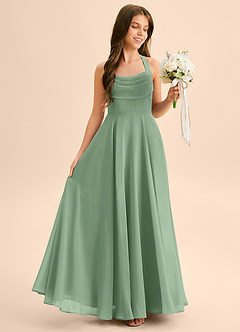 Azazie Kady Junior Matcha A-Line Sweetheart Neckline Chiffon Dress image5
