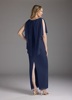 Azazie Aspyn Abiti per la Madre della Sposa Abito Tubino in Maglia Perline Marino Scuro image8