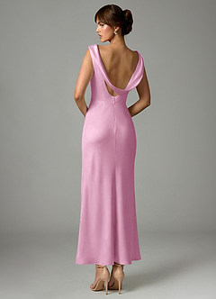 Azazie Kieryn Robes de demoiselle d'honneur Robe Sirène en Satin extensible Plissée Rose Bonbon image6