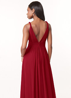 Azazie Maren Bridesmaid Dresses Scarlet A-Line Pleated Chiffon Dress image5
