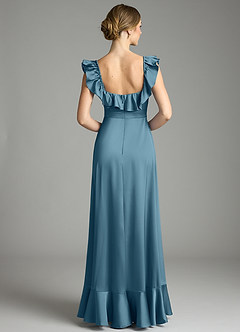 Azazie Lyra Bridesmaid Dresses Bermuda A-Line Off the Shoulder Stretch Satin Convertible Dress image8