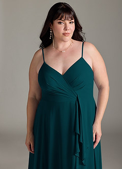 Azazie Akita Bridesmaid Dresses Pine A-Line Chiffon Dress image9