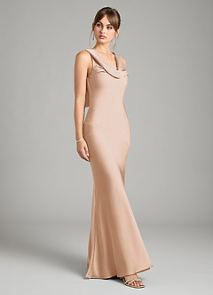 Azazie Rylina Bridesmaid Dresses English Rose Mermaid Stretch Satin Dress image5