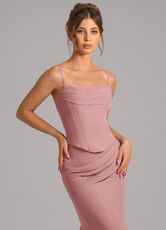 Azazie Sorrel Bridesmaid Dresses Dusty Rose Mermaid Corset Chiffon Dress image8