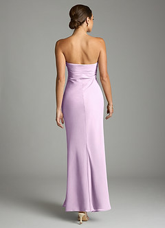 Azazie Saylor Vestidos de damas de honor Vestido de Lila Esmerilada de Gasa de Corte Sirena con Sin tirantes image11