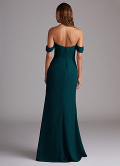 Azazie Saige Bridesmaid Dresses Pine A-Line Off the Shoulder Chiffon Convertible Dress image7