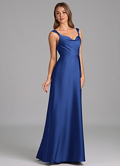 Azazie Beatrice Bridesmaid Dresses Royal Blue A-Line Sweetheart Neckline Stretch Satin Dress image5
