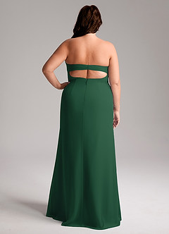 Azazie Leonis Bridesmaid Dresses Dark Green Sheath Strapless Chiffon Convertible Dress image10