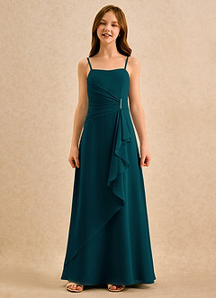 Azazie lolly Girls Formal Flower Girl Dresses Pine A-Line Pleated Chiffon Dress image4