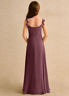 Azazie Puppy Girls Formal Blumenmädchenkleider A-Linie Plissee Chiffon Kleid Sangria image2