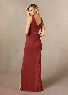 Azazie Winona Mother of the Bride Dresses Rust Mermaid Sequins Mesh Dress image4