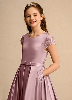 Azazie Bunny Girl vestidos de niña de las flores Vestido de Rosa Polvorienta de Encaje de Princesa image4