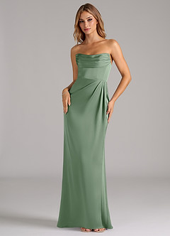 Azazie Johana Bridesmaid Dresses Matcha Mermaid Off the Shoulder Stretch Satin Convertible Dress image5
