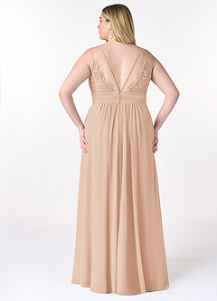 Azazie Maren Allure Bridesmaid Dresses English Rose A-Line V-Neck Lace Chiffon Dress image8