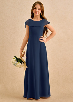 Azazie Kittie Girls Formal Flower Girl Klänningar Klä A-Line i Chiffong image5