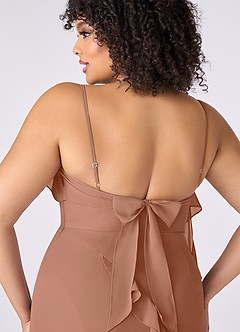 Barbie ♥ Azazie Bridesmaid Dresses Bronzer Sheath Bow Chiffon Dress image8