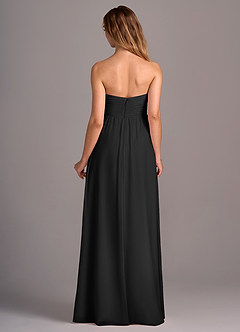 Azazie Joni Bridesmaid Dresses Black A-Line Strapless Chiffon Convertible Dress image5