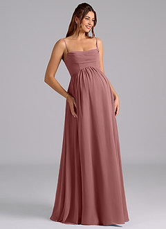 Azazie Saige Maternity Bridesmaid Dresses A-Line Pleated Chiffon Floor-Length Dress image7