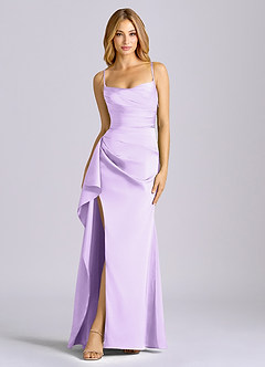 Azazie Sarai Suknie dla druhen Osłona Gorset Satyna elastyczna Do ziemi Sukienka image3