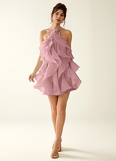 Oliamagn Rosa Antico Mini abito in tulle con volant image3
