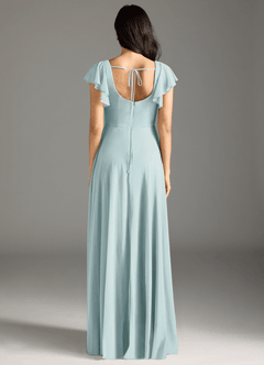 Azazie Bondi Bridesmaid Dresses Mist A-Line Ruched Mesh Dress image8