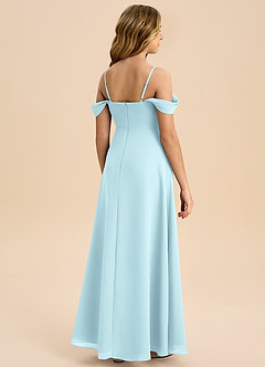 Azazie Anselie Junior Cloud Blue A-Line Off the Shoulder Chiffon Dress image2