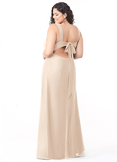 Azazie Christiana Bridesmaid Dresses White Alabaster A-Line V-Neck Pleated Chiffon Dress image8