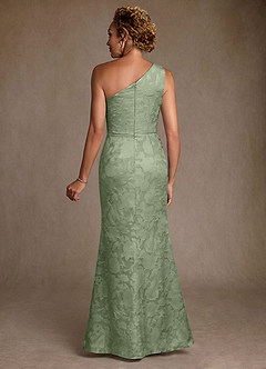 Azazie Joylin Mother of the Bride Dresses Dusty Sage Trumpet One Shoulder Floral Burnout Dress image2